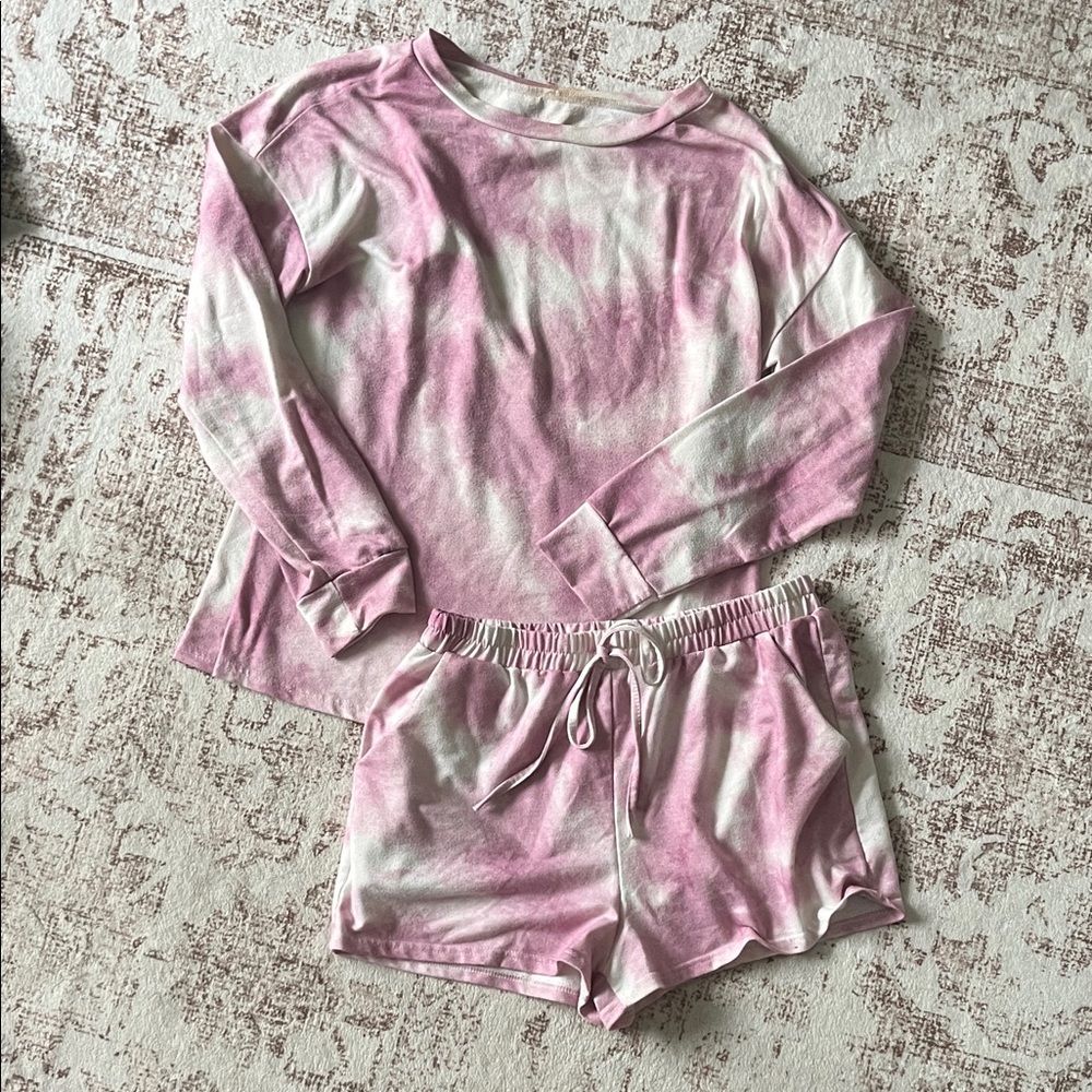 Pink and White Pajama Set